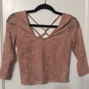 Forever 21 pink lace crop top